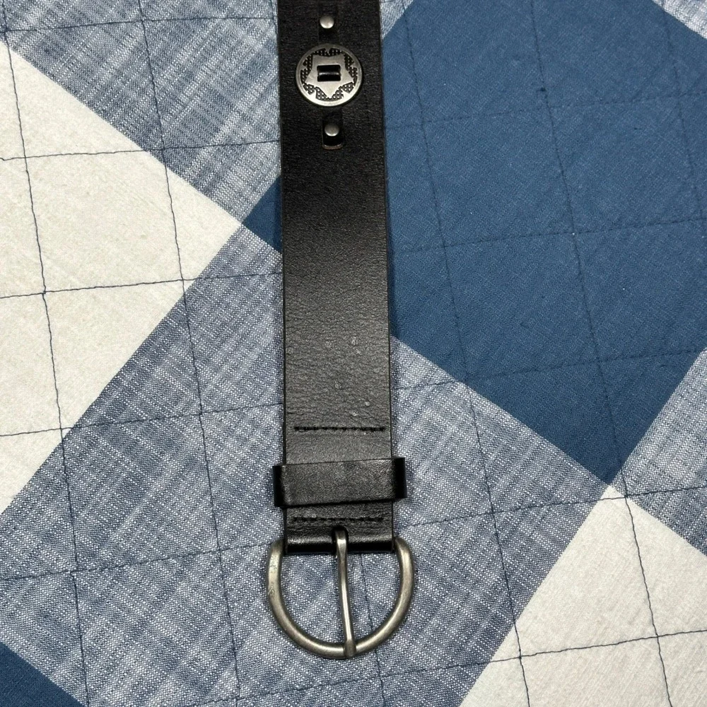 Mens Black Leather Western Concho Studded Belt Large L AEO 2015